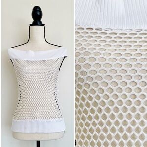 Vintage 90s Rave Mesh Off-the-Shoulder Top